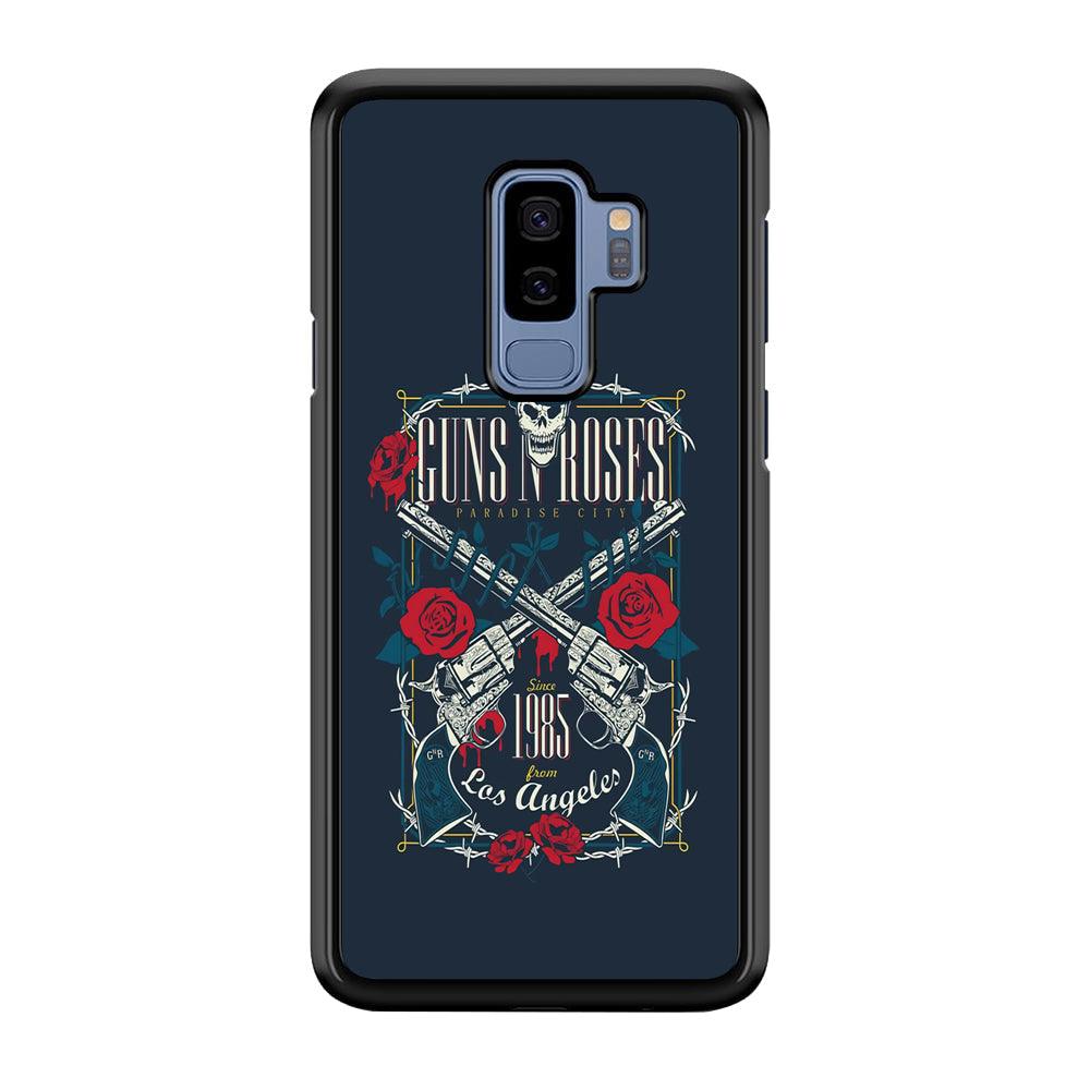 Gun's N Roses Paradise City Samsung Galaxy S9 Plus Case-Rubber Black (2D Case)-Oxvistore