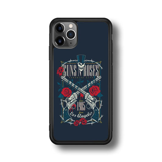 Gun's N Roses Paradise City iPhone 11 Pro Max Case-Rubber Black (2D Case)-Oxvistore
