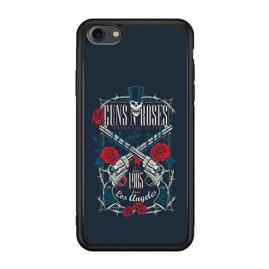 Gun's N Roses Paradise City iPhone 7 Case-Rubber Black (2D Case)-Oxvistore