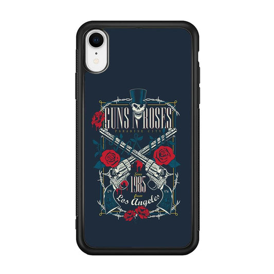 Gun's N Roses Paradise City iPhone XR Case-Rubber Black (2D Case)-Oxvistore