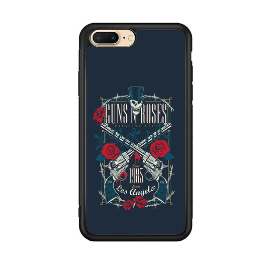 Gun's N Roses Paradise City iPhone 7 Plus Case-Rubber Black (2D Case)-Oxvistore