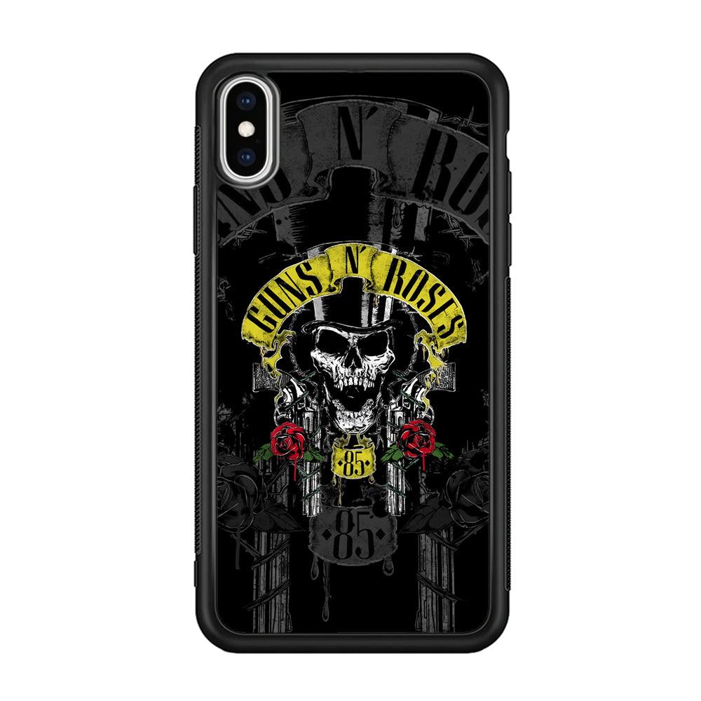 Gun's N Roses The 85 Chance iPhone Xs Max Case-Rubber Black (2D Case)-Oxvistore