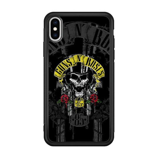 Gun's N Roses The 85 Chance iPhone Xs Max Case-Rubber Black (2D Case)-Oxvistore
