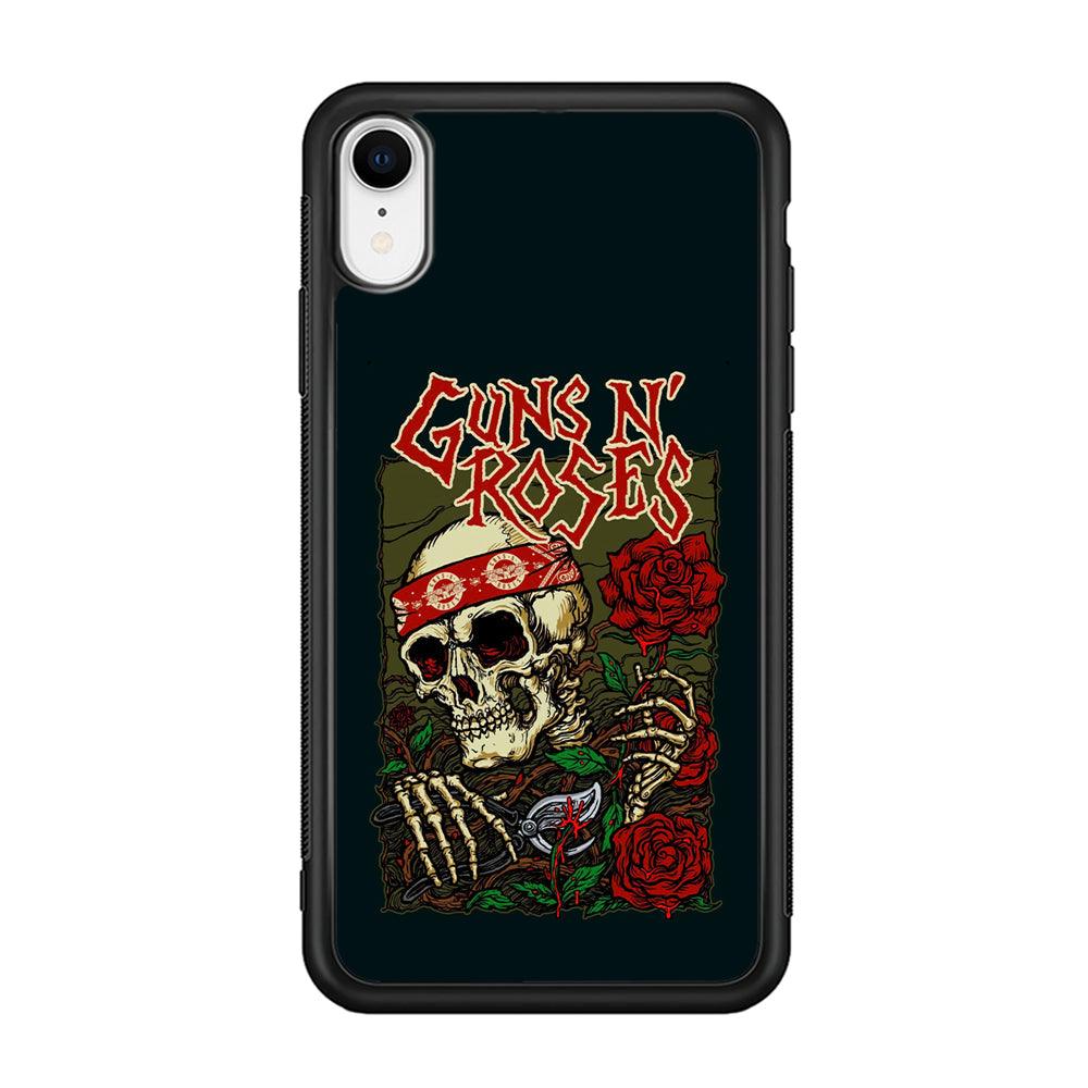 Gun's N Roses The Portland Show iPhone XR Case-Rubber Black (2D Case)-Oxvistore