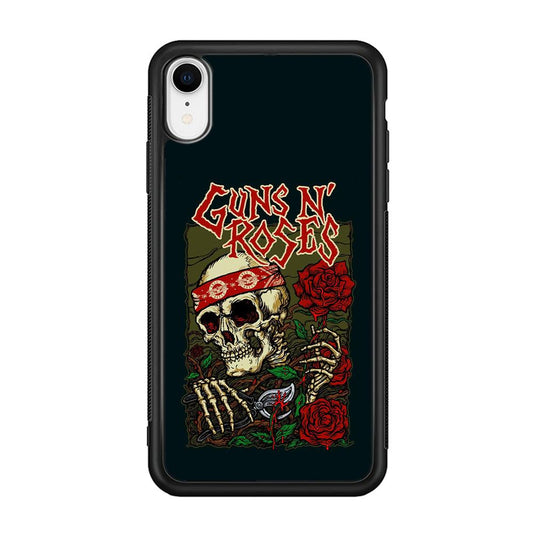 Gun's N Roses The Portland Show iPhone XR Case-Rubber Black (2D Case)-Oxvistore