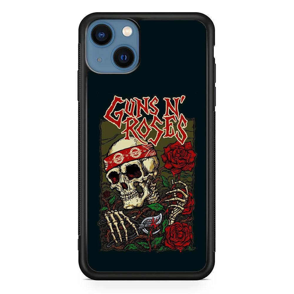 Gun's N Roses The Portland Show iPhone 14 Case-Rubber Black (2D Case)-Oxvistore