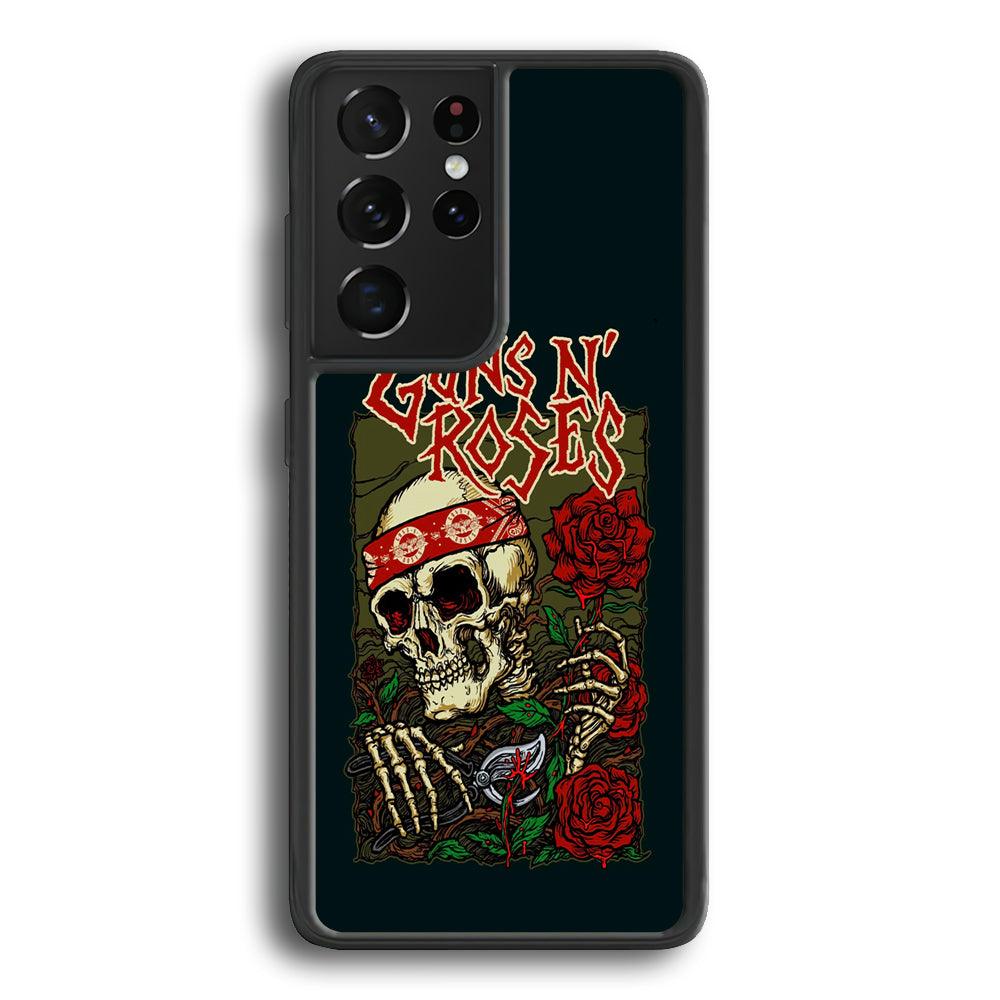 Gun's N Roses The Portland Show Samsung Galaxy S23 Ultra Case-Rubber Black (2D Case)-Oxvistore