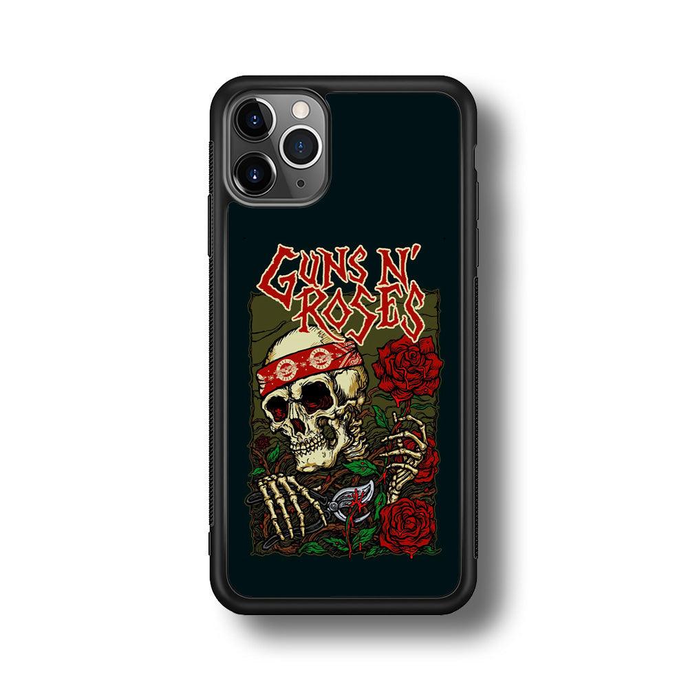 Gun's N Roses The Portland Show iPhone 11 Pro Max Case-Rubber Black (2D Case)-Oxvistore