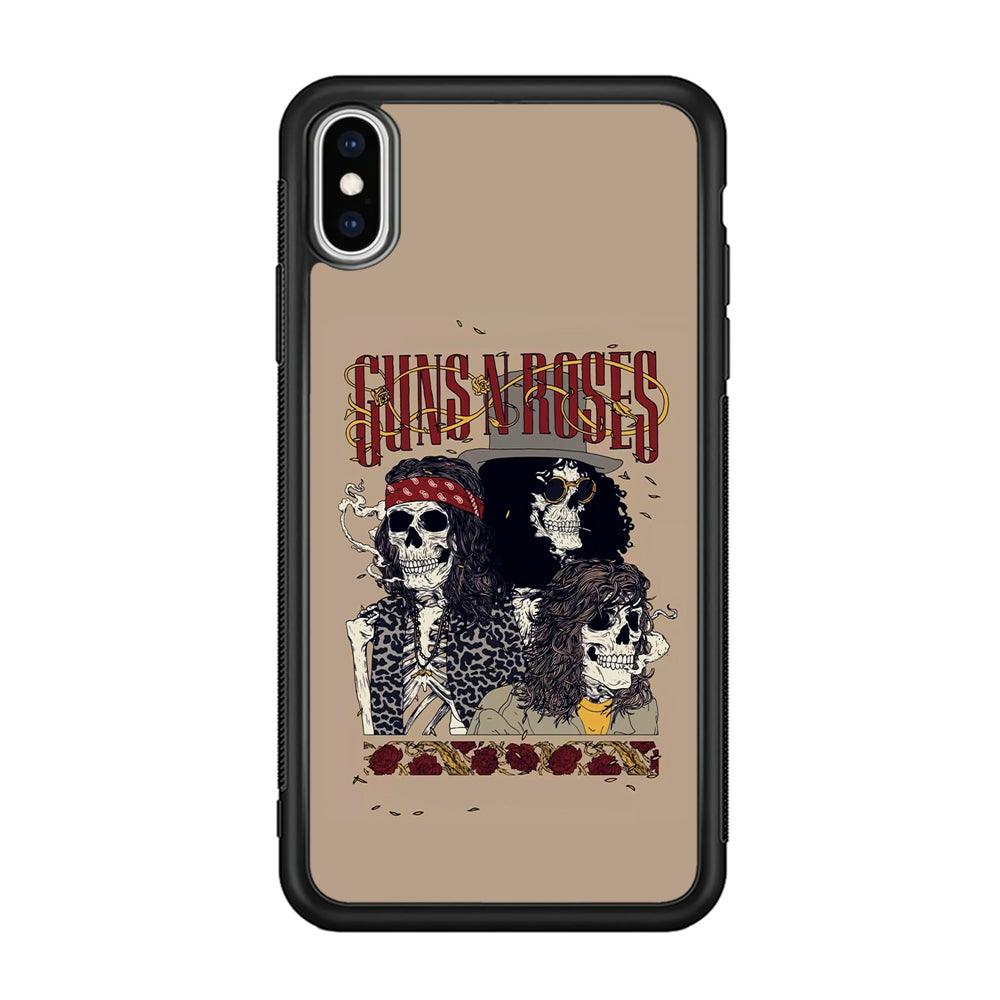 Gun's N Roses To The Nation Concert iPhone XS Case-Rubber Black (2D Case)-Oxvistore