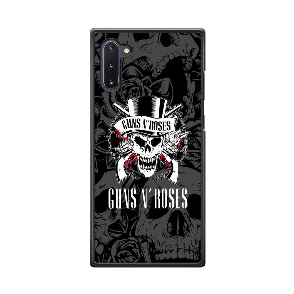 Gun's N Roses Pile of Skulls Samsung Galaxy Note 10 Case-Rubber Black (2D Case)-Oxvistore