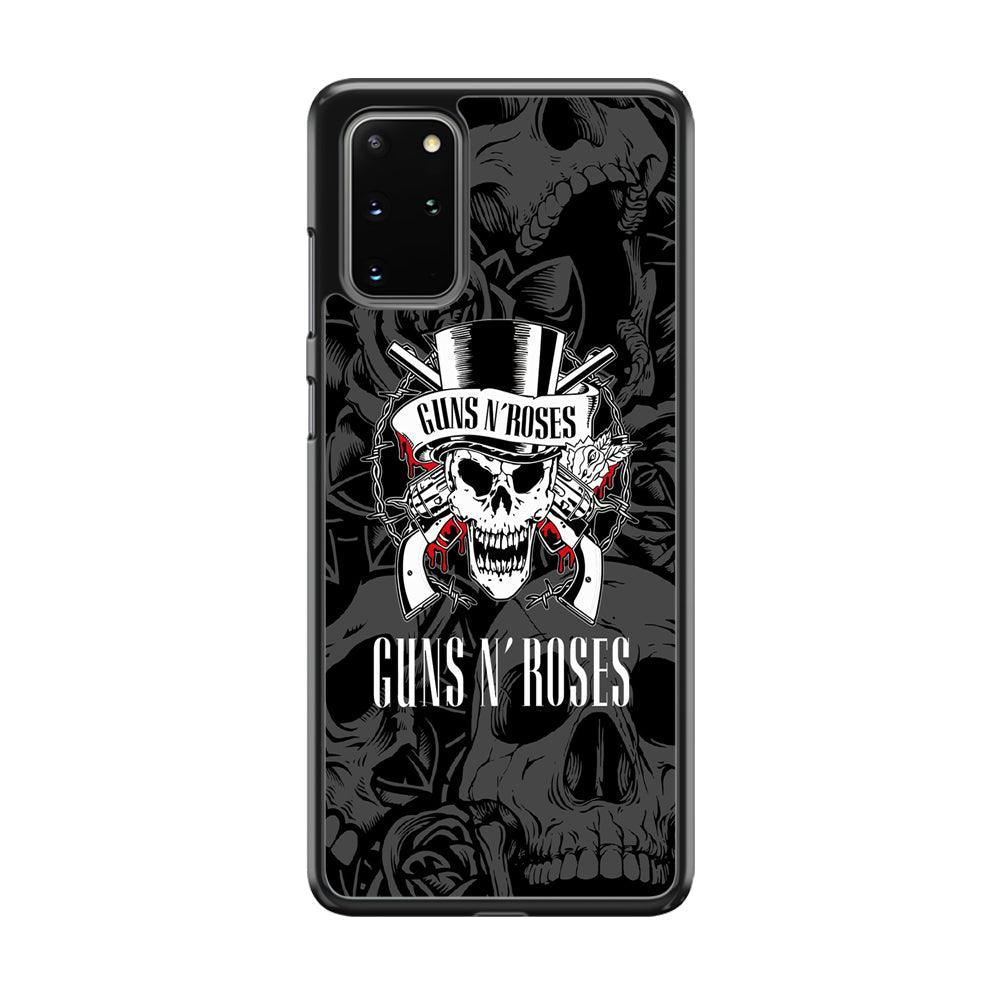 Gun's N Roses Pile of Skulls Samsung Galaxy S20 Plus Case-Rubber Black (2D Case)-Oxvistore