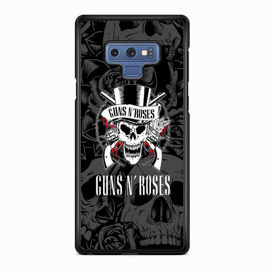 Gun's N Roses Pile of Skulls Samsung Galaxy Note 9 Case-Rubber White (2D Case)-Oxvistore