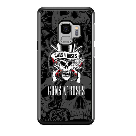 Gun's N Roses Pile of Skulls Samsung Galaxy S9 Case-Rubber White (2D Case)-Oxvistore