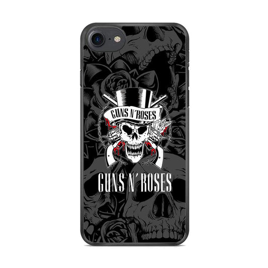 Gun's N Roses Pile of Skulls iPhone 8 Plus Case-Rubber Black (2D Case)-Oxvistore