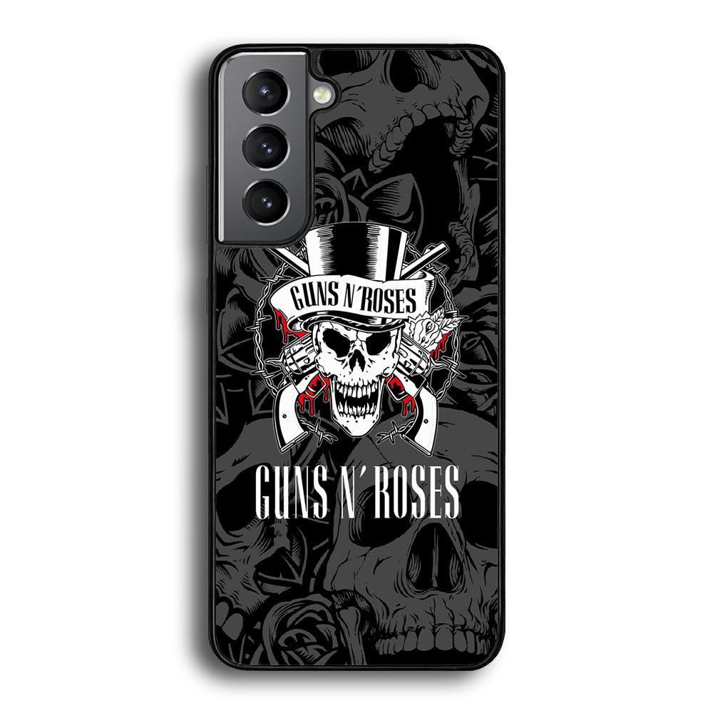 Gun's N Roses Pile of Skulls Samsung Galaxy S23 Plus Case-Rubber White (2D Case)-Oxvistore