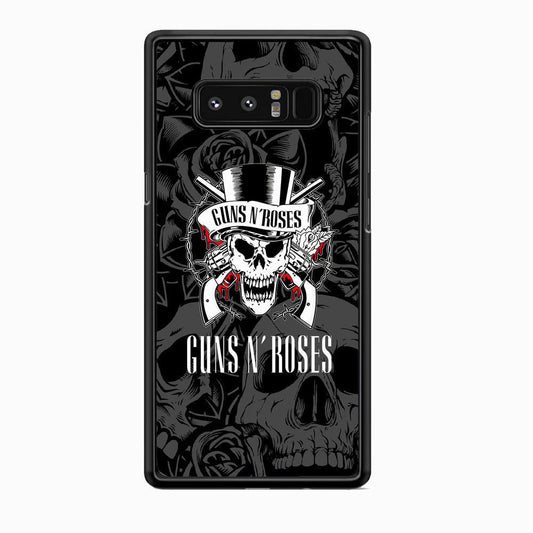Gun's N Roses Pile of Skulls Samsung Galaxy Note 8 Case-Rubber Black (2D Case)-Oxvistore