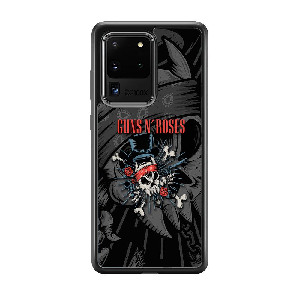 Guns N Roses Red Headkerchief Samsung Galaxy S20 Ultra Case-Rubber Black (2D Case)-Oxvistore