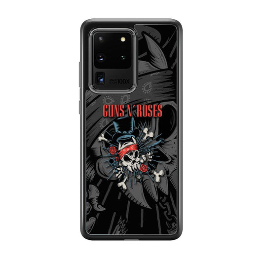 Guns N Roses Red Headkerchief Samsung Galaxy S20 Ultra Case-Rubber Black (2D Case)-Oxvistore