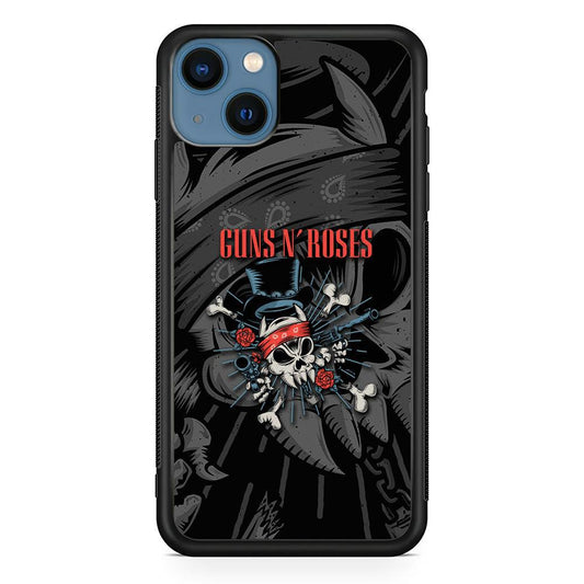 Guns N Roses Red Headkerchief iPhone 14 Case-Rubber Black (2D Case)-Oxvistore