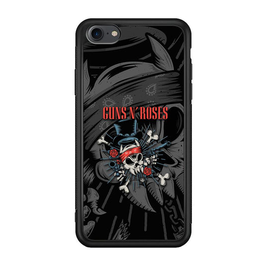 Guns N Roses Red Headkerchief iPhone 7 Case-Rubber Black (2D Case)-Oxvistore