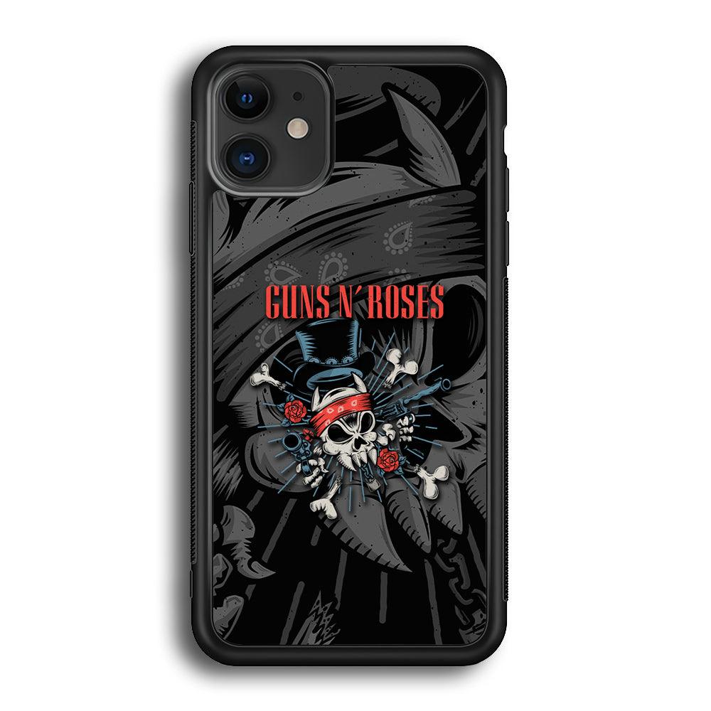 Guns N Roses Red Headkerchief iPhone 12 Case-Rubber Black (2D Case)-Oxvistore