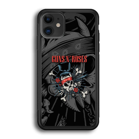Guns N Roses Red Headkerchief iPhone 12 Case-Rubber Black (2D Case)-Oxvistore