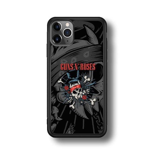 Guns N Roses Red Headkerchief iPhone 11 Pro Max Case-Rubber Black (2D Case)-Oxvistore