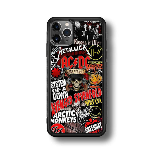 Guns N Roses Rock Star Assembly Point iPhone 11 Pro Max Case-Rubber Black (2D Case)-Oxvistore