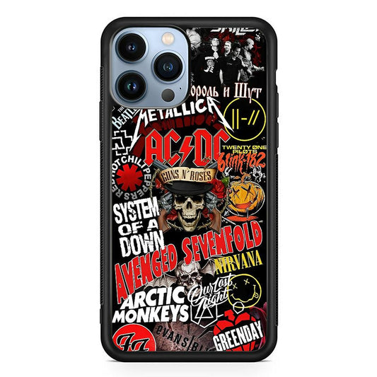 Guns N Roses Rock Star Assembly Point iPhone 13 Pro Max Case-Rubber Black (2D Case)-Oxvistore