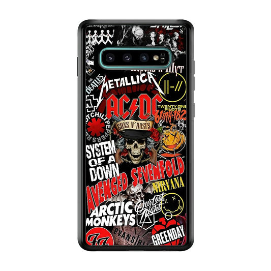 Guns N Roses Rock Star Assembly Point Samsung Galaxy S10 Case-Rubber Black (2D Case)-Oxvistore