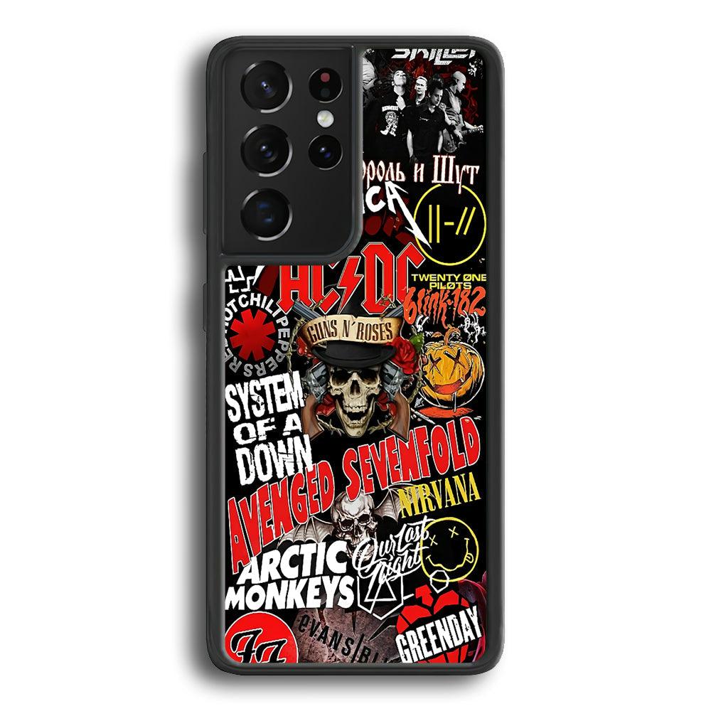 Guns N Roses Rock Star Assembly Point Samsung Galaxy S22 Ultra Case-Rubber Black (2D Case)-Oxvistore
