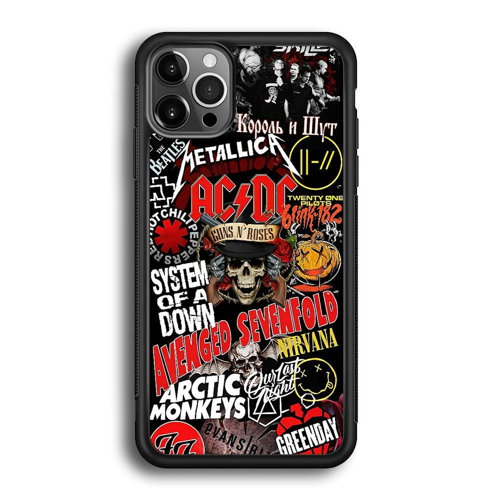 Guns N Roses Rock Star Assembly Point iPhone 12 Pro Case-Rubber Black (2D Case)-Oxvistore
