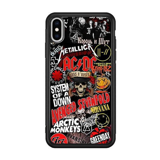 Guns N Roses Rock Star Assembly Point iPhone Xs Max Case-Rubber Black (2D Case)-Oxvistore