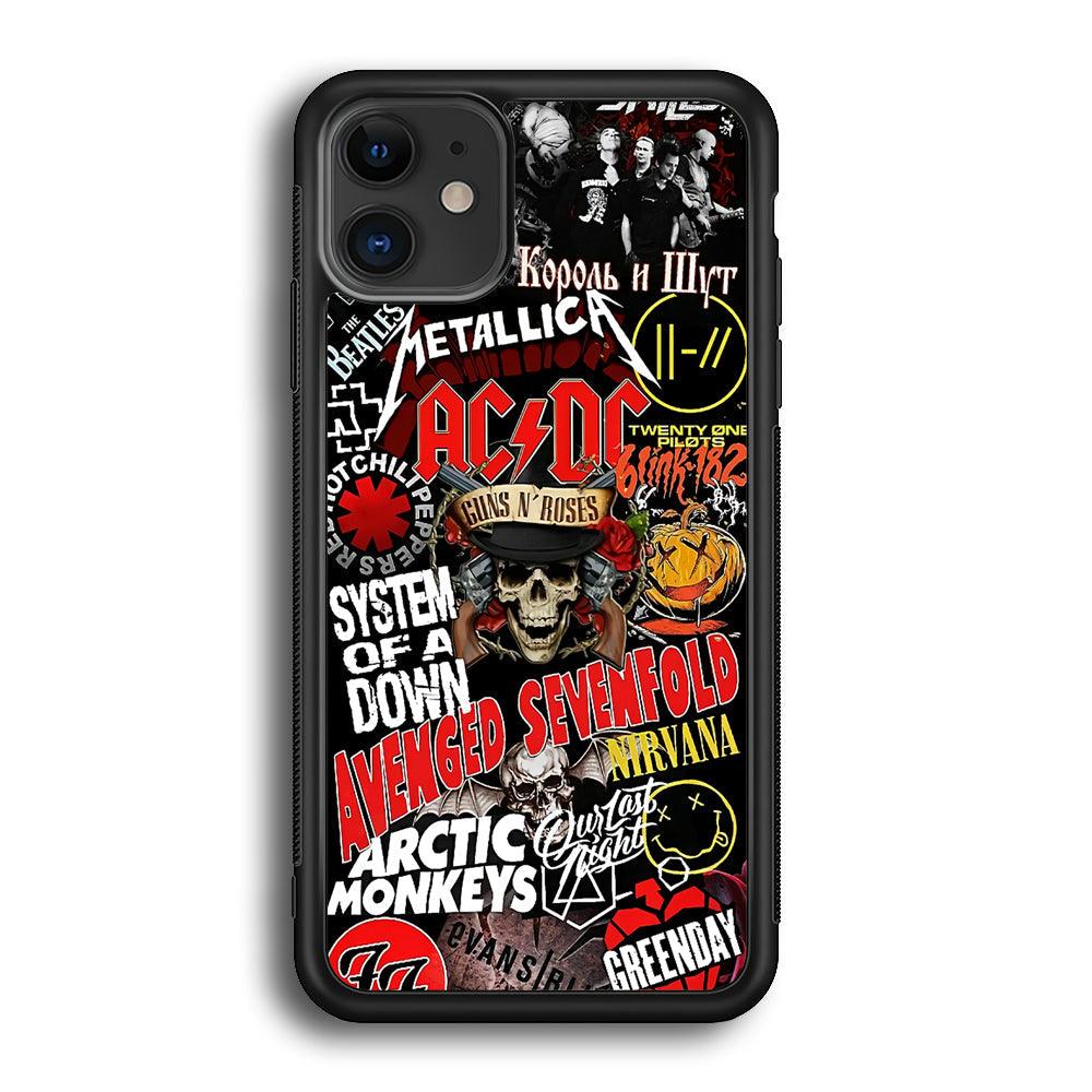 Guns N Roses Rock Star Assembly Point iPhone 11 Case-Rubber Black (2D Case)-Oxvistore