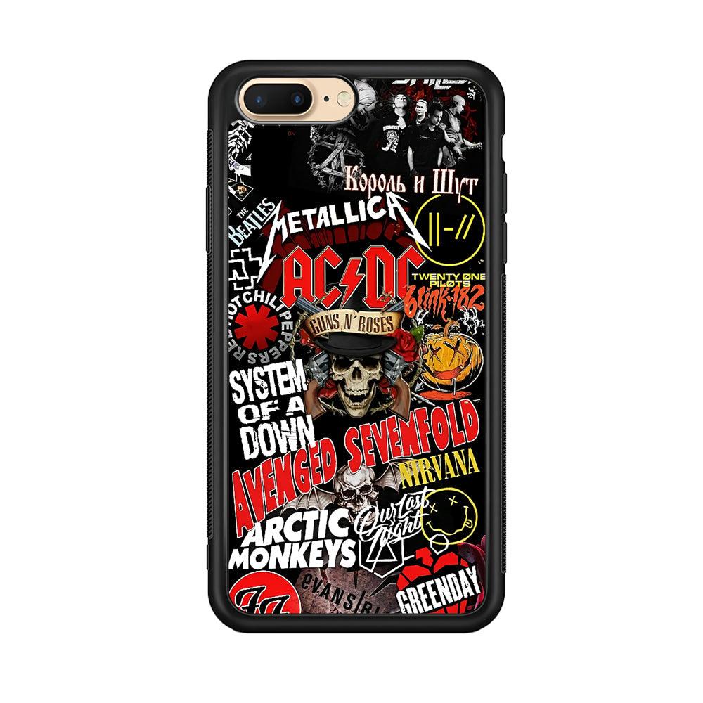 Guns N Roses Rock Star Assembly Point iPhone 7 Plus Case-Rubber Black (2D Case)-Oxvistore