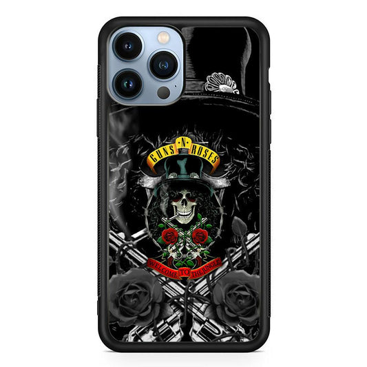 Guns N Roses Smiling Smoker Skull iPhone 14 Pro Max Case-Oxvistore