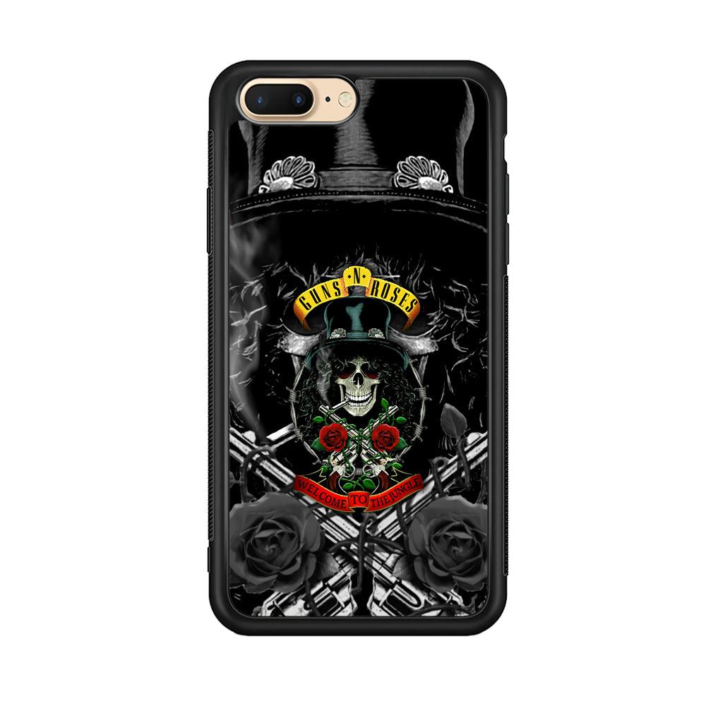 Guns N Roses Smiling Smoker Skull iPhone 8 Plus Case-Oxvistore