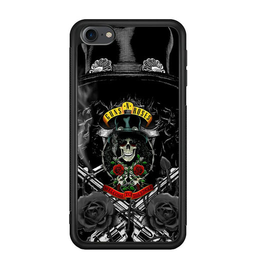Guns N Roses Smiling Smoker Skull iPod Touch 6 Case-Rubber Black (2D Case)-Oxvistore
