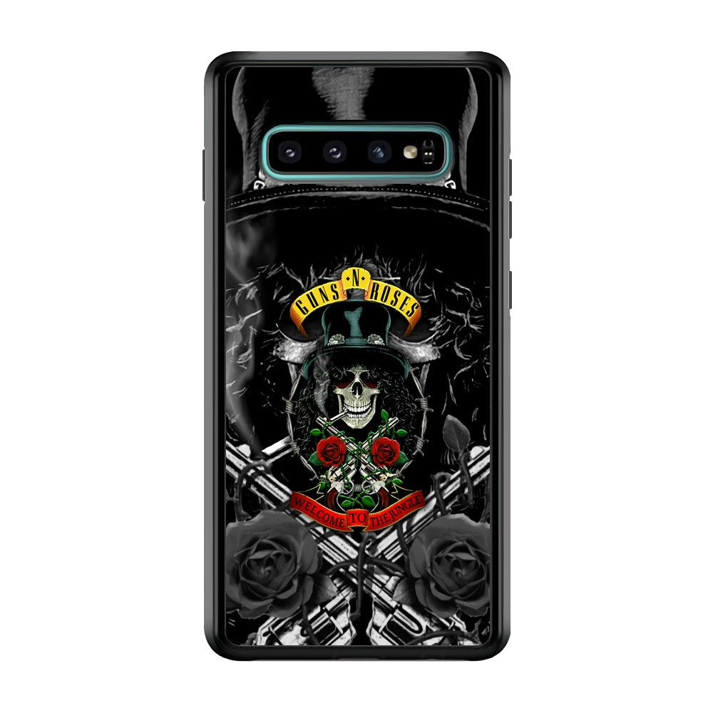 Guns N Roses Smiling Smoker Skull Samsung Galaxy S10 Plus Case-Oxvistore