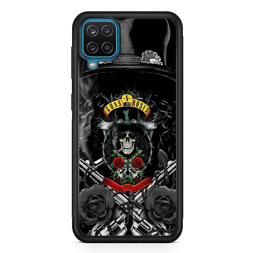 Guns N Roses Smiling Smoker Skull Samsung Galaxy A12 Case-Oxvistore