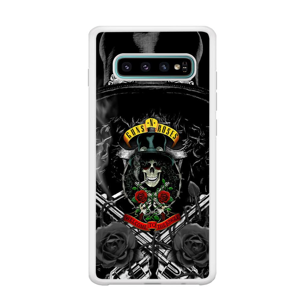 Guns N Roses Smiling Smoker Skull Samsung Galaxy S10 Plus Case-Oxvistore