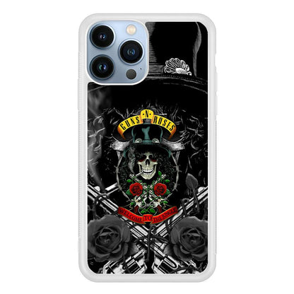 Guns N Roses Smiling Smoker Skull iPhone 14 Pro Case-Oxvistore