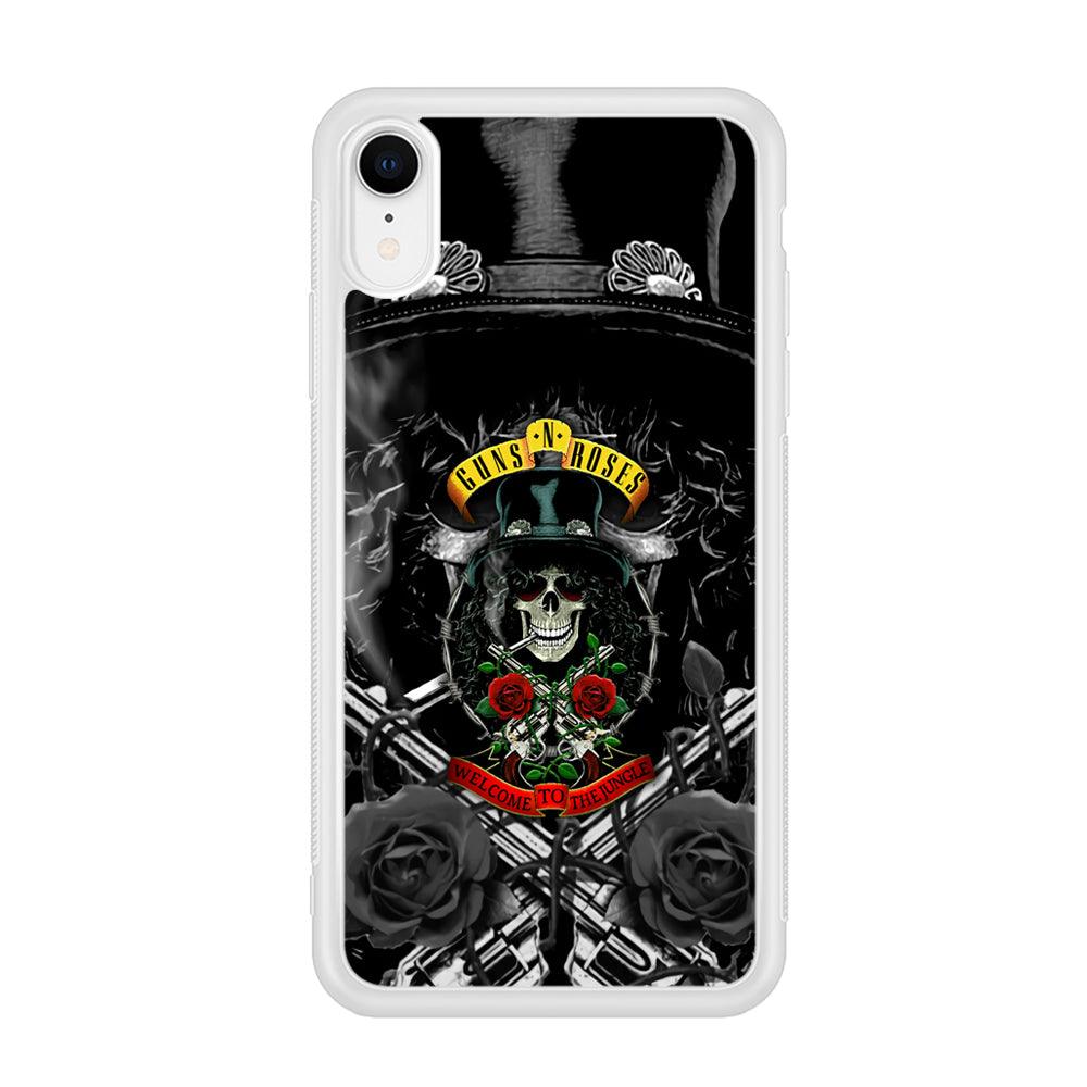 Guns N Roses Smiling Smoker Skull iPhone XR Case-Oxvistore