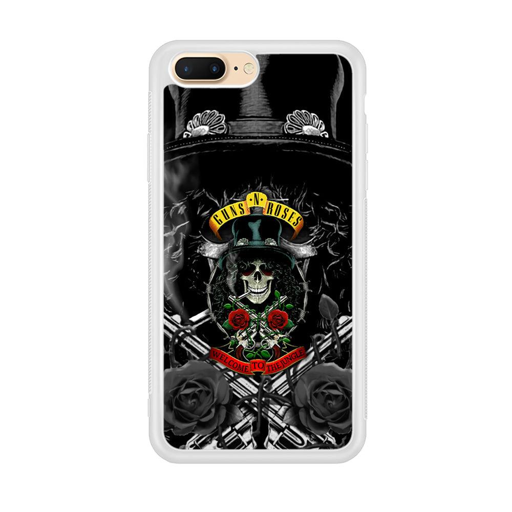 Guns N Roses Smiling Smoker Skull iPhone 8 Plus Case-Oxvistore