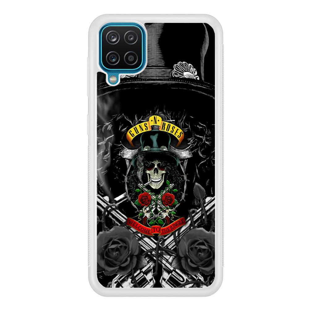 Guns N Roses Smiling Smoker Skull Samsung Galaxy A12 Case-Oxvistore