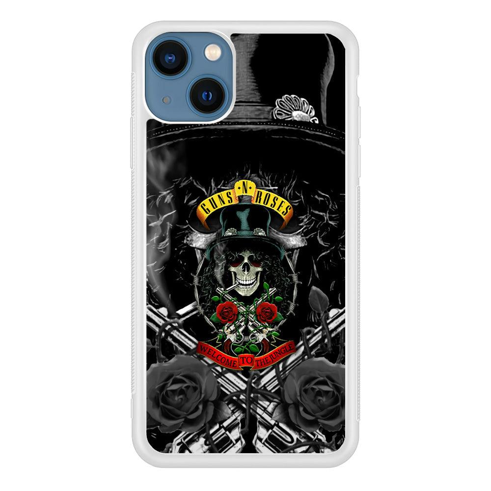 Guns N Roses Smiling Smoker Skull iPhone 13 Case-Oxvistore