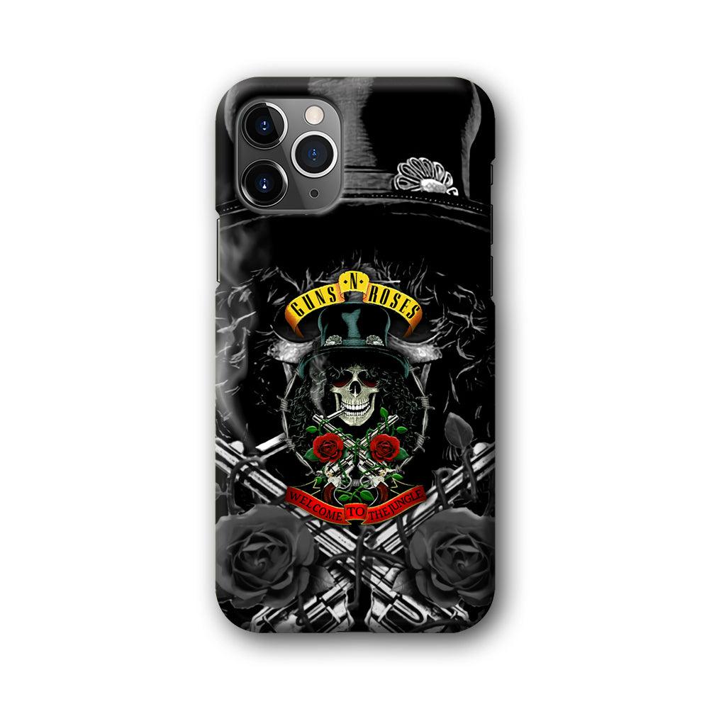 Guns N Roses Smiling Smoker Skull iPhone 11 Pro Case-Oxvistore