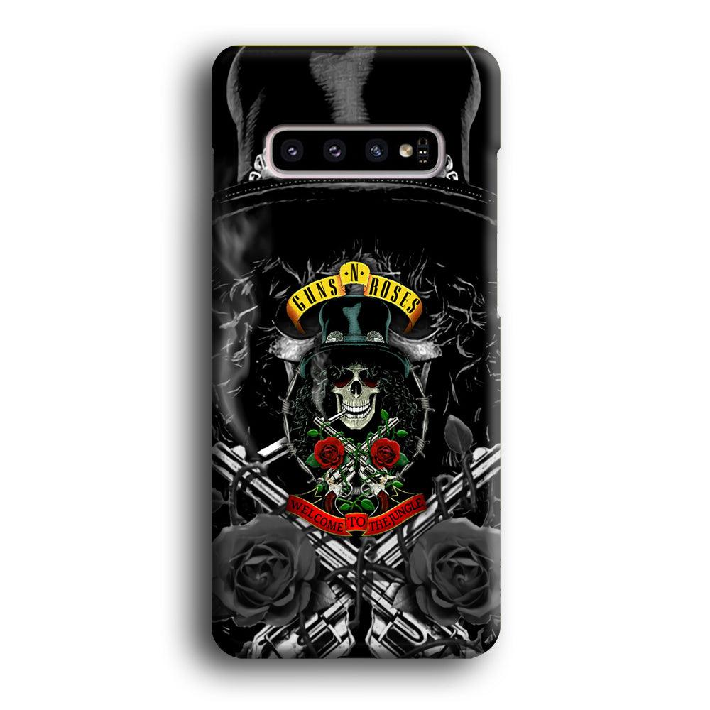 Guns N Roses Smiling Smoker Skull Samsung Galaxy S10 Plus Case-Oxvistore