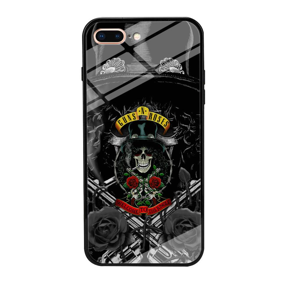 Guns N Roses Smiling Smoker Skull iPhone 8 Plus Case-Oxvistore