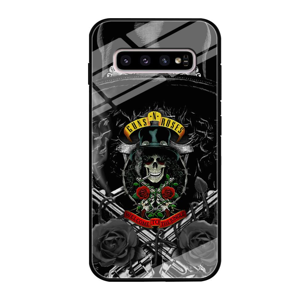 Guns N Roses Smiling Smoker Skull Samsung Galaxy S10 Plus Case-Oxvistore